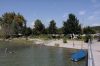 Blick auf Badestrand am Bodensee am Campingplatz Nell