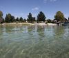 Blick auf Badestrand am Bodensee am Campingplatz Nell